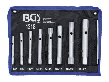 Klíče trubkové, oboustranné 6x7-20x22mm,  8ks - BGS 1218