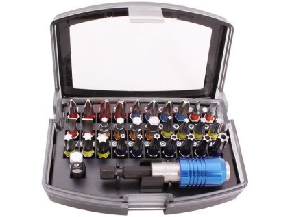 Bity 1/4" PH, PZ, PL, Tx, Imbus, prodloužení, sada 32 dílů - BGS 4816 01