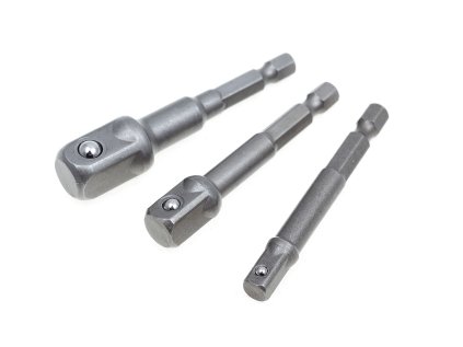 Adaptéry na gola hlavice do vrtačky, vel. 1/4”, 3/8”, 1/2”, sada 3 ks - MAGG 080087 01