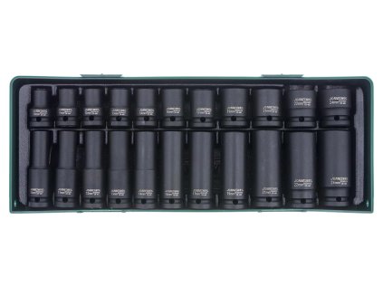 Nástrčné úderové hlavice krátké a dlouhé 1/2", 10-24 mm, v kazetě - JONNESWAY S03A4122SP 0