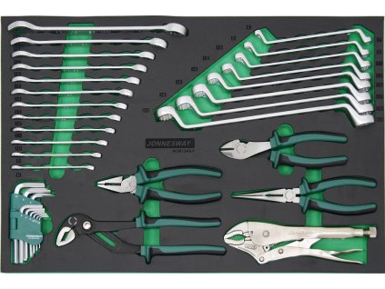 Modul - velká sada klíčů a kleští, 34 ks - JONNESWAY W26134SV