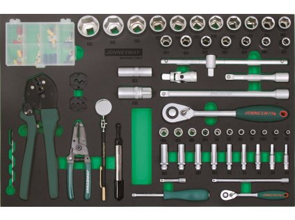 Modul - velká gola sada 1/4" a 1/2", s příslušenstvím, 104 ks - JONNESWAY S04H42119SV