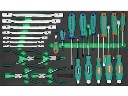 Modul - sada ručního nářadí - šroubováky, kleště a klíče, 24 ks - JONNESWAY D71124SV