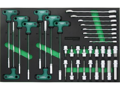 Modul - sada ručního nářadí - klíče a zástrčné hlavice Imbus, 34 ks - JONNESWAY W45134SV