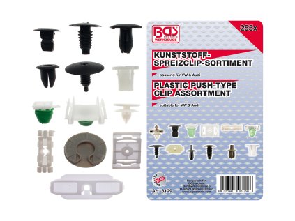 Příchytky čalounění VW, AUDI, 255 kusů - BGS 8129 99
