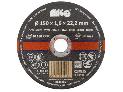 Řezný kotouč na kov 150 x 1,6 x 22,2 mm MAGG