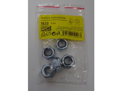 Matice 6hranné samojisticí DIN 985, pozinkované - balení
