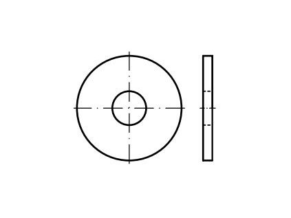 Podložky velkoplošné DIN 440, pro dřevěné konstrukce, rozměr M8, balení 10 kusů