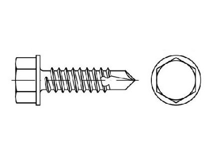 Šrouby samovývrtné TEX DIN 7504K, 6hranné, rozměr 4,8x45, balení 10 kusů