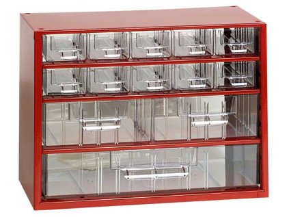 Box na nářadí MINI - 10xA, 2xB, 1xC, červená barva - MARS 6761C