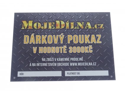 Dárkový poukaz MojeDílna.cz v hodnotě 3000 Kč