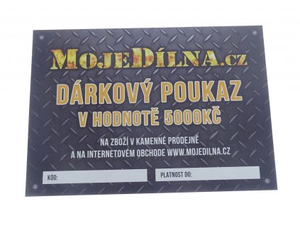 Dárkový poukaz MojeDílna.cz v hodnotě 5000 Kč