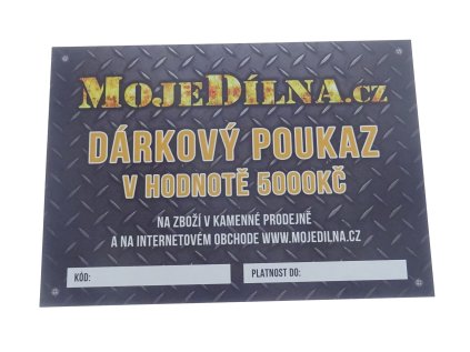 Dárkový poukaz MojeDílna.cz v hodnotě 5000 Kč