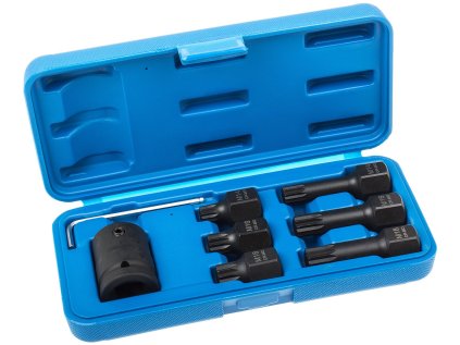 Zástrčné úderové bity XZN (Spline) 1/2", M14 - M18, s adaptérem, sada 8 kusů