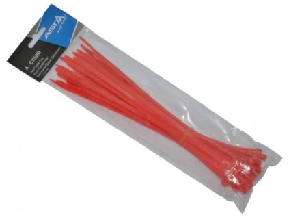 Stahovací pásky 5 x 250 mm, 50 kusů, červená barva