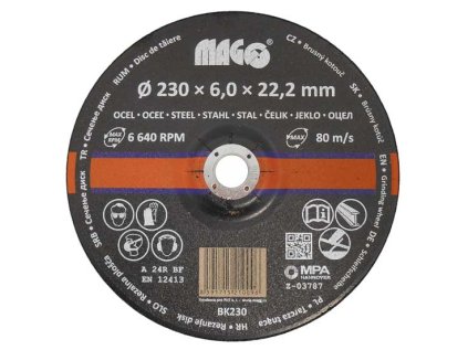 Kotouč brusný 230 x 6 x 22,2 mm, na kov