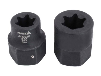 Nástrčné hlavice TORX-E, rozměry E20 a E24, sada 2 kusy