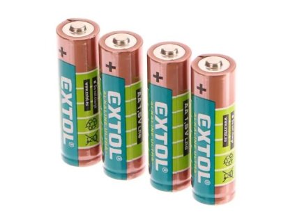 Baterie alkalické ULTRA +, 1,5V AA (LR6), sada 4 kusy - EXTOL LIGHT EX42011