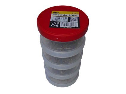 Vruty, 3 x 30 - 6 x 60 mm, sada 200 kusů v boxu