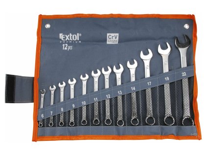 Očkoploché klíče 6 - 22 mm, sada 12 ks - EXTOL PREMIUM EX6333 01