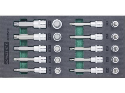 Modul pěnový - zástrčné hlavice XZN 1/2", M5 - M18, 20 ks - JONNESWAY S64H4120KV