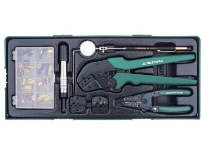 Modul - sada pro elektrikáře, krimpovací kleště, konektory - JONNESWAY V1311SP