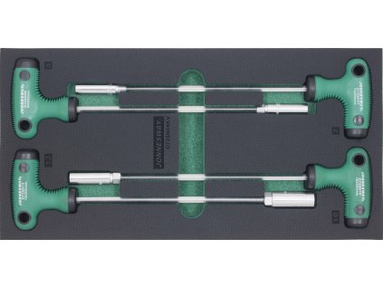 Modul pěnový - nástrčné klíče s T rukojetí, 7 - 13 mm, sada 4 ks - JONNESWAY D725N04KV