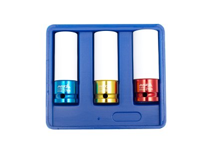 Úderové hlavice 1/2", 17 - 21 mm, s krytkou na ALU kola, sada 3 ks - ASTA 01