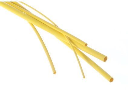 Bužírky smršťovací, různé rozměry, délka 1 m, polyetylen - žlutá