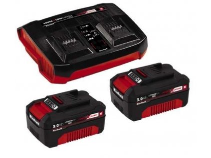 Startovací sada Power X-Change DUO, 2× 3 Ah baterie (18 V) a nabíječka - Einhell 4512083