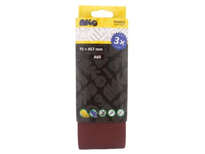 Brusný pás A40, 75 x 457 mm, sada 3 ks