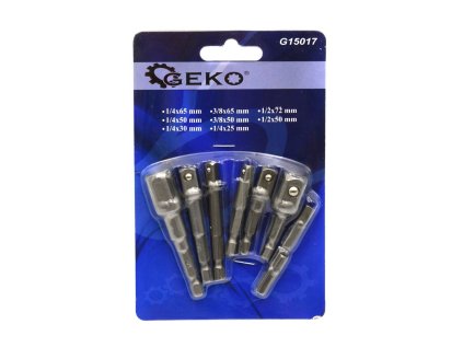 Adaptéry pro sklíčidlo vrtačky 1/4" - 3/8" - 1/2", 8 ks