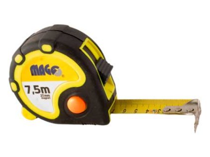 Svinovací metr 7,5m x 25mm, pogumované pouzdro a magnet