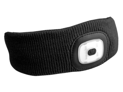 Čelenka s čelovkou 45 lm, nabíjecí, USB, univerzální velikost, černá - SIXTOL
