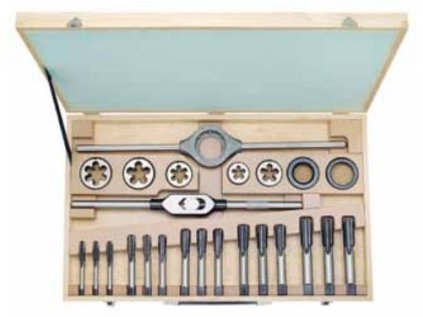 Závitníky a závitová očka UNC 1/2"-13 – UNC 1-8, sada 14 dílů - Bučovice Tools