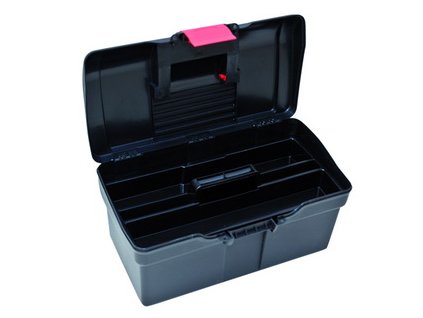 Plastový kufr na nářadí 514 x 280 x 260 mm, 1 přihrádka a 2 zásobníky