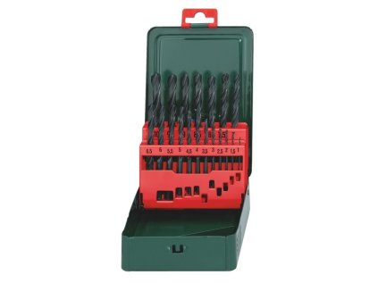 Vrtáky HSS-R do kovu, 1-10 mm, sada 19 ks - METABO 627151000