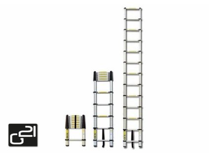 Teleskopický žebřík 2 m, hliníkový třídílný