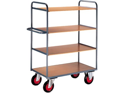 Manipulační vozík, 4 patra, nosnost 300 kg - T514