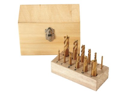 Stopkové frézy titanové 4-12 mm, pro kovoobráběcí stroje, sada 12 ks - Bernardo