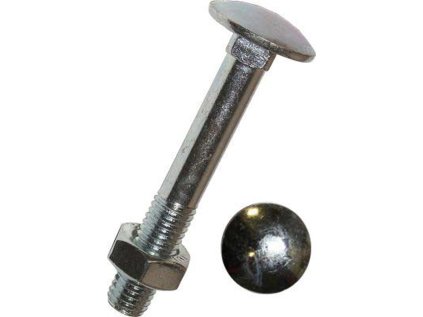 Vratové šrouby DIN 603 s maticí, pozink, různé rozměry, sady 20-100 ks