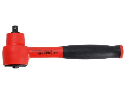 Elektrikářská ráčna 3/8" VDE, izolace 1000 V, 72 zubů, délka 200 mm - BGS 701 03