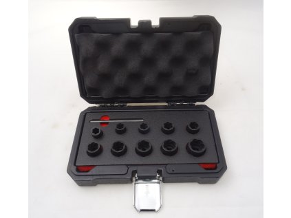 Hlavice na poškozené šrouby 3/8" 9-19 mm, sada 11 dílů - QUATROS QS50928