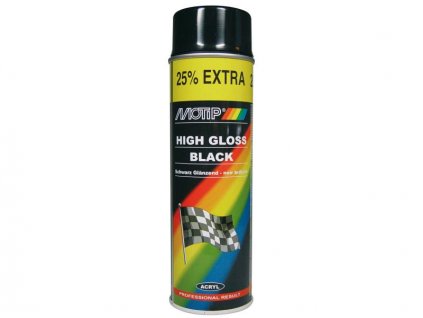 Akrylový lak, černý lesklý, sprej 500 ml - MOTIP DUPLI 04005