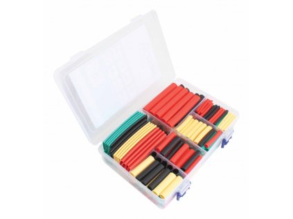 Bužírky - smršťovací hadičky s lepidlem, 15.4x76-2.4x38 mm, barevné, sada 328 ks - ASTA