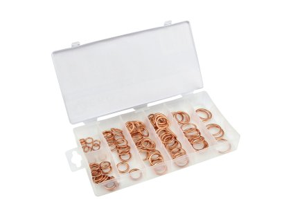 Těsnící kroužky měděné, 8,4-20,2 mm, sada 95 ks - GEKO 1