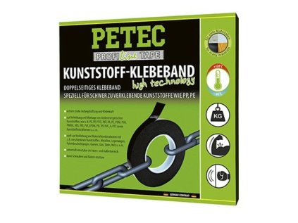 Lepicí páska na plasty, 10 m x 19 mm x 1,1 mm, černá  - PETEC 87210