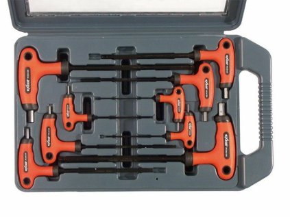 Sada 9 zástrčných klíčů Imbus s kuličkou a T rukojetí v kazetě, 2-10 mm, EXTOL-PREMIUM 1