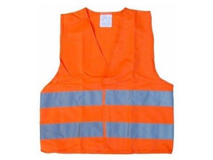 Výstražná reflexní vesta - oranžová, dětská, na suchý zip, velikost S - COMPASS