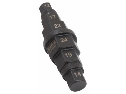 Klíč IMBUS stupňovitý 3/8" na demontáž osy motocyklu, 6hranný, 12-24 mm - SATRA S-7DSG 1